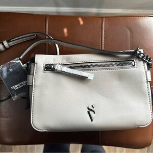 Simply Vera Vera Wang Santra Light Gray Crossbody Bag